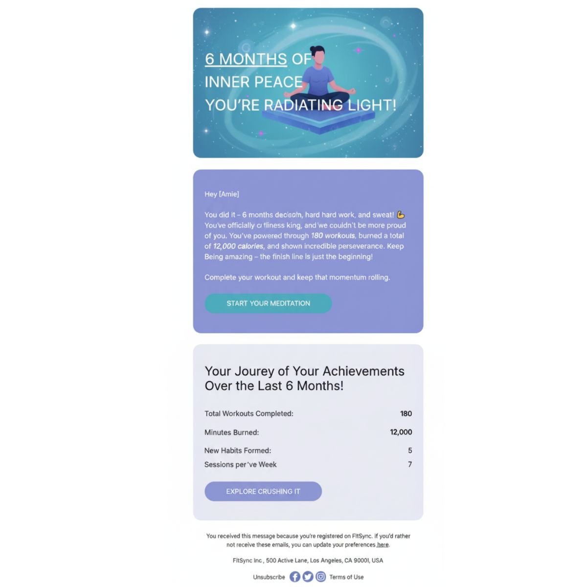 Milestone Celebration Email