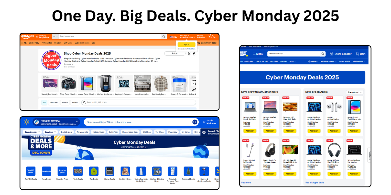 Do we know which platforms are offering special discounts on certain days this Cyber ​​Monday