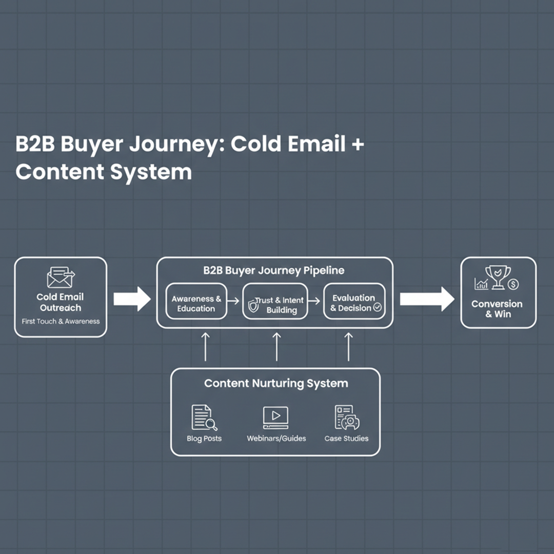 B2B Buyer Journey: Cold Email + Content System